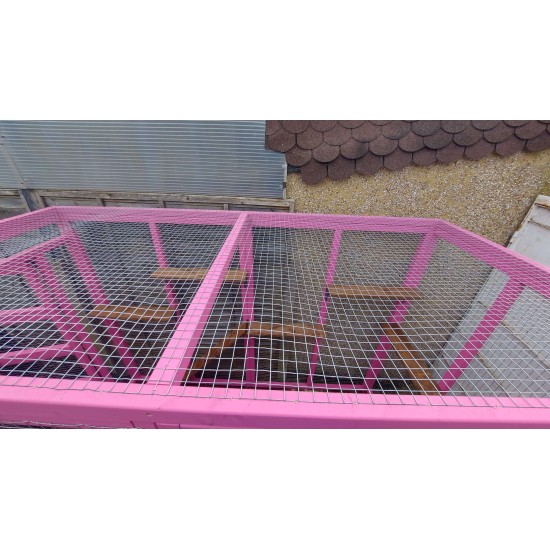 Pink 8FT X 4FT X 6ft High Freestanding Catio Enclosure 